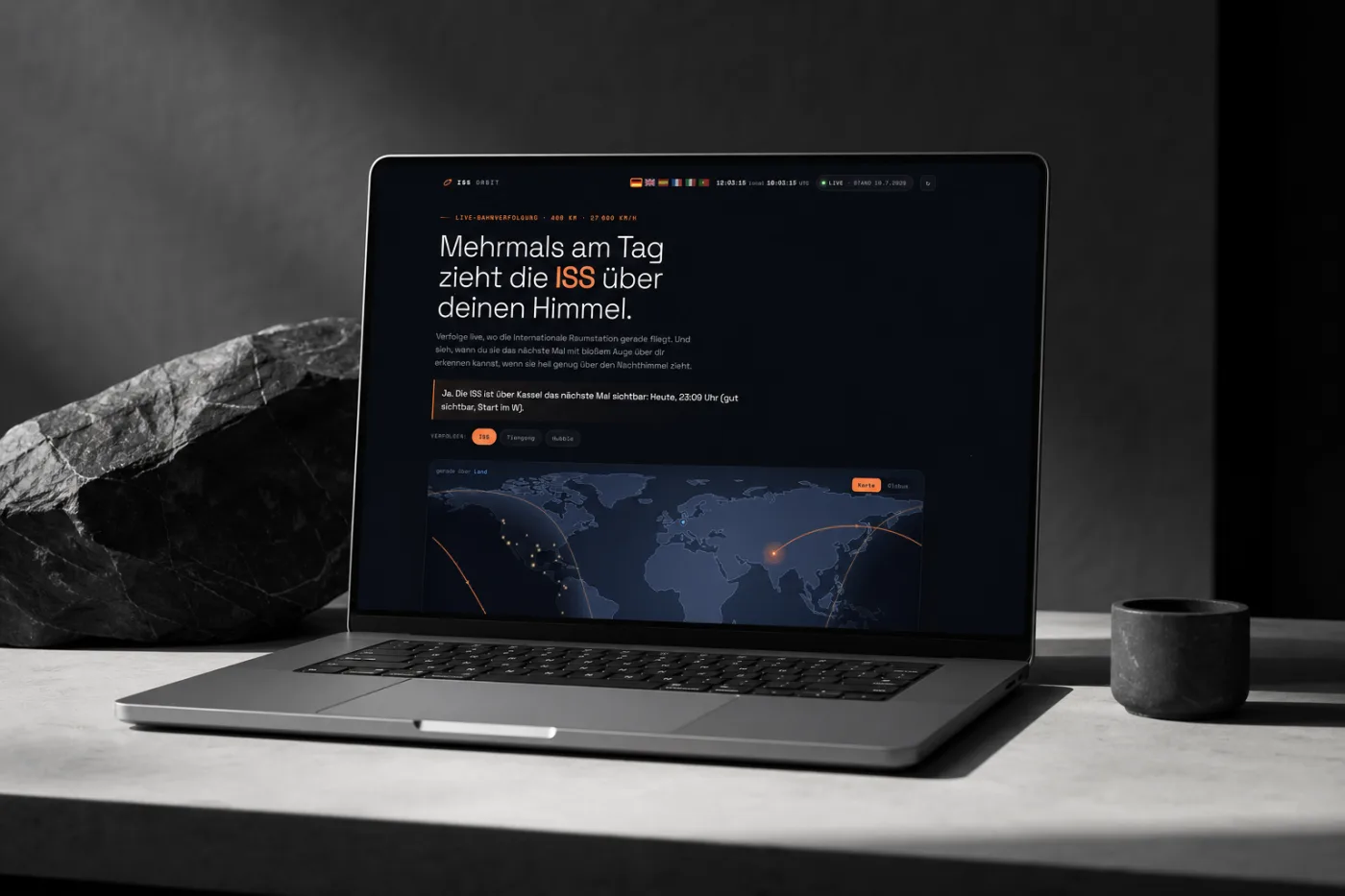 ISS-Tracker – Website von ADVEMA Werbeagentur, Werbeagentur aus dem Taunus (deutschlandweit tätig)